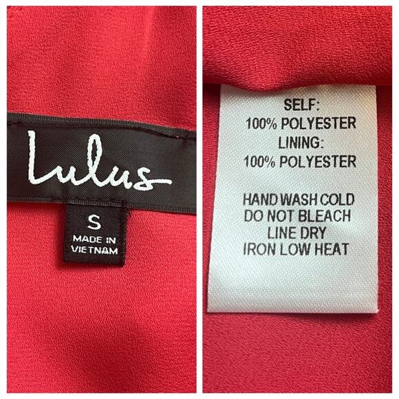 Lulu’s Wrap Dress Sleeveless Hi Low Ruffle Hem Coral Pink Women’s Size Small - Picture 14 of 16